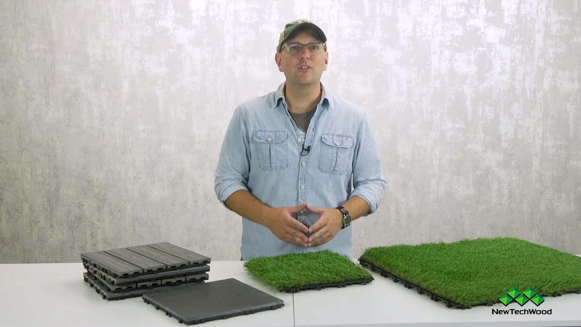 Zoysia Grass Tiles | Outdoor Artificial Grass Deck Tiles | NewTechWood