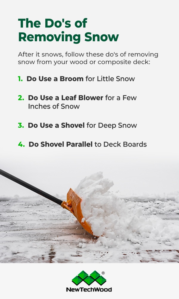 Hoe u veilig sneeuw van uw terras kunt verwijderen